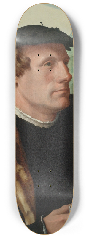 Maarten Van Heemskerck - Portrait Of A Gentleman In A Fur-Lined Cloak 8.25 inch art skate deck Maarten Van Heemskerck - Portrait Of A Gentleman In A Fur-Lined Cloak 8.25 inch art skate deck