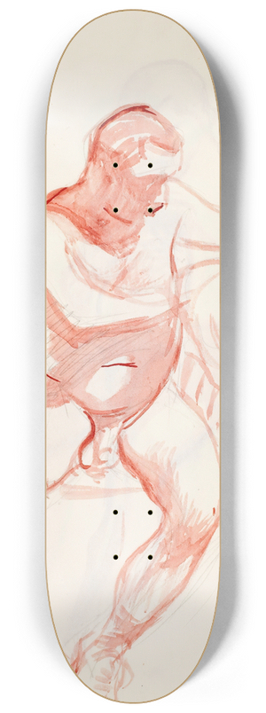 Magnus Enckell - Istuva alaston mies, luonnos 8.25 inch art skate deck
