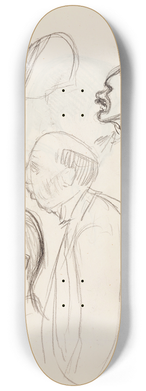 Magnus Enckell - Portraits of Men, Sketch 8.25 inch art skate deck Magnus Enckell - Portraits of Men, Sketch 8.25 inch art skate deck