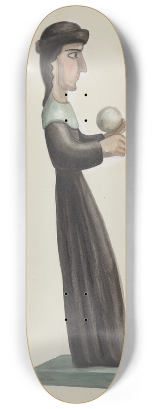 Majel G. Claflin - Carved and Painted Santo  Santa Rita 8.25 inch art skate deck