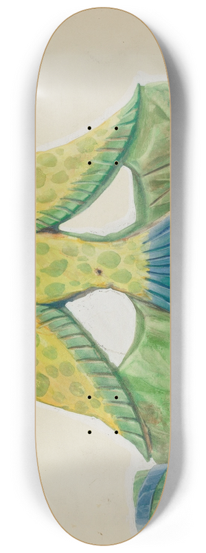 Majel G. Claflin - Painted Wooden Sconce 8.25 inch art skate deck