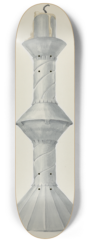 Majel G. Claflin - Penitente Altar Candle Stick 8.25 inch art skate deck