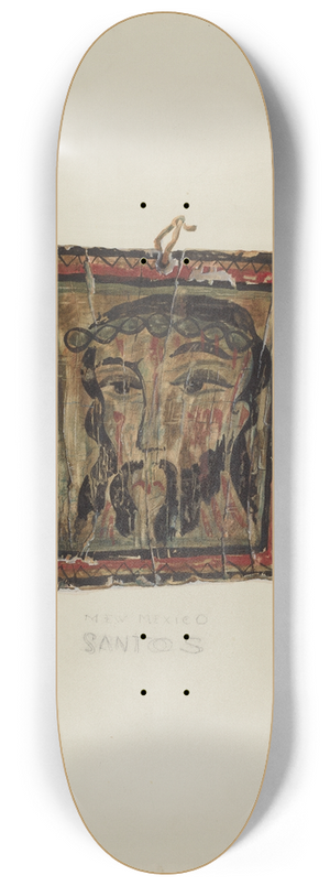 Majel G. Claflin - Small Christo Head  Retablo 8.25 inch art skate deck