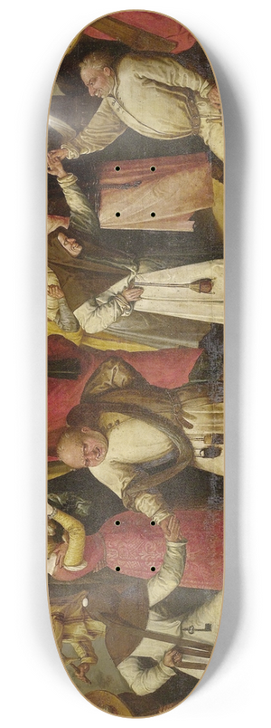 Manner of Hieronymus Bosch - Battle between Carnival and Lent 8.25 inch art skate deck