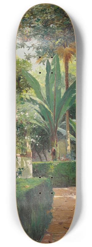 Manuel Garca y Rodrguez - A Garden In Seville 8.25 inch art skate deck
