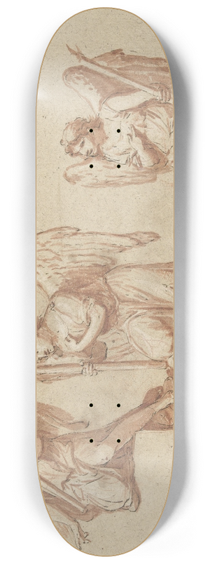 Marcantonio Franceschini - Three Studies of Kneeling Angels Torches 8.25 inch art skate deck Marcantonio Franceschini - Three Studies of Kneeling Angels Torches 8.25 inch art skate deck