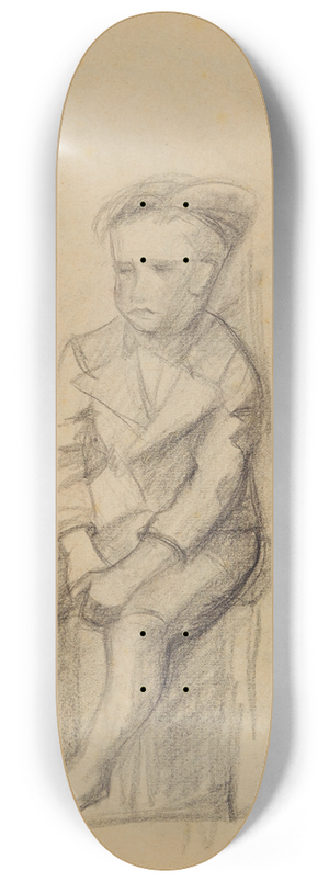 Anny Dollschein - Sitzender Knabe 8.25 inch art skate deck