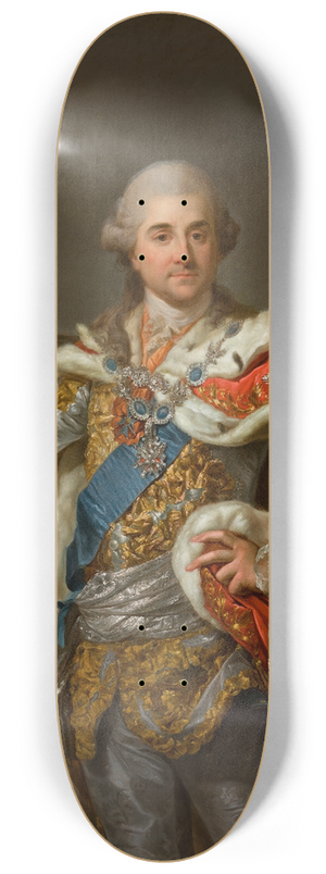 Marcello Bacciarelli - Portrait of Stanislaus Augustus Poniatowski in Coronation Robes 8.25 inch art skate deck