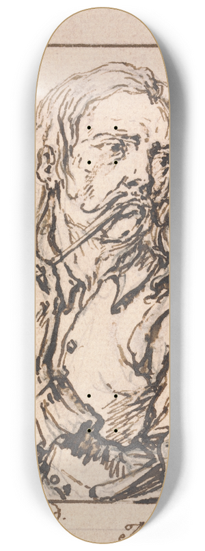 Marcellus Laroon the Younger - Head of a Spaniard 8.25 inch art skate deck