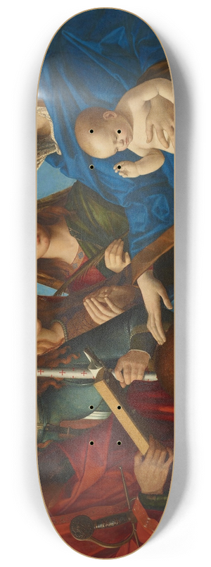Marco Bello - Virgin and Child Blessing a Kneeling Donor, with Four Saints 8.25 inch art skate deck