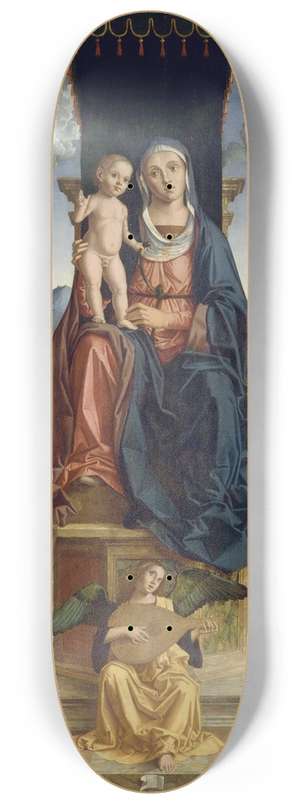 Marco Palmezzano - The Virgin and Child Enthroned, with Saints John the Baptist and Lucy 8.25 inch art skate deck Marco Palmezzano - The Virgin and Child Enthroned, with Saints John the Baptist and Lucy 8.25 inch art skate deck