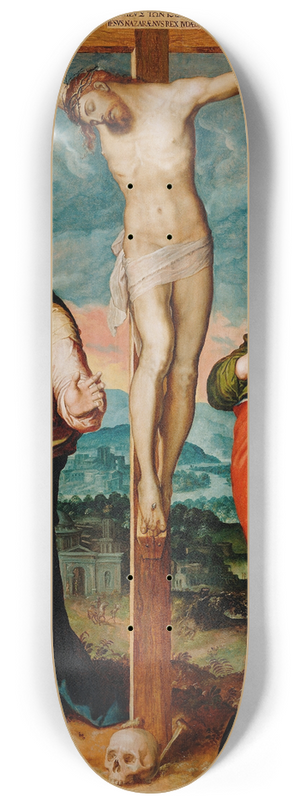 Marco Pino - Christ on the Cross with Saints Mary,John the Evangelist and Catherine of Siena 8.25 inch art skate deck Marco Pino - Christ on the Cross with Saints Mary,John the Evangelist and Catherine of Siena 8.25 inch art skate deck