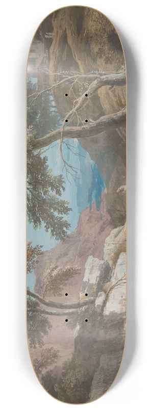 Marco Ricci - Mountainous Landscape with Hermits 8.25 inch art skate deck