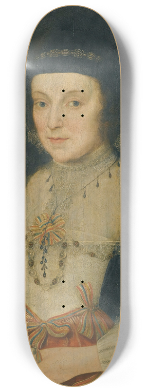 Marcus Gheeraerts the Younger - Portrait Of A Lady, Said To Be Lady Holderness 8.25 inch art skate deck Marcus Gheeraerts the Younger - Portrait Of A Lady, Said To Be Lady Holderness 8.25 inch art skate deck