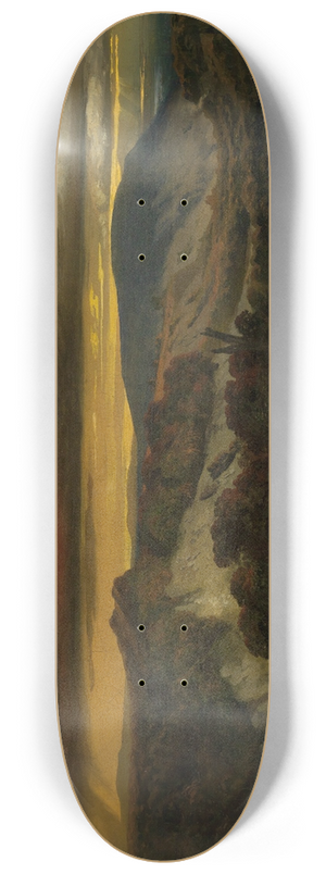 Anselm Feuerbach - Abendliche Landschaft mit heimkehrenden Einsiedler 8.25 inch art skate deck