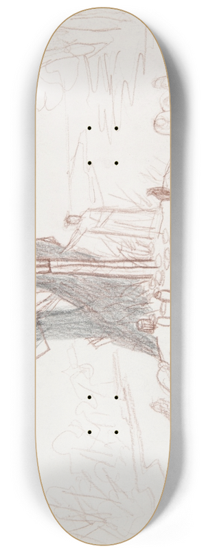 Marian Kopf - wiatowid i chwalibg na witym wzgrzu (Prasowianie)  rysunek dwustronny (na odwrocie szkice obrazw abstrakcyjnych) 8.25 inch art skate deck