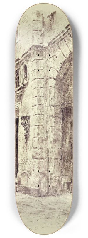 Marie-Dsir Bourgoin - Intrieur dune cour, 25 rue du Jour 8.25 inch art skate deck
