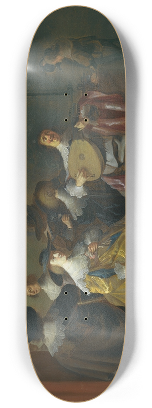Anthonie Palamedesz. - An Interior Scene With An Elegant Company Making Merry 8.25 inch art skate deck