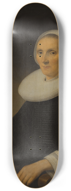 Anthonie Palamedesz. - Portrait of a Woman, probably Jacobmina de Grebber 8.25 inch art skate deck Anthonie Palamedesz. - Portrait of a Woman, probably Jacobmina de Grebber 8.25 inch art skate deck