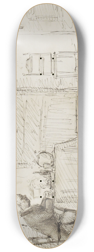 Marius Bauer - Biddende man aan een gedekte tafel 8.25 inch art skate deck