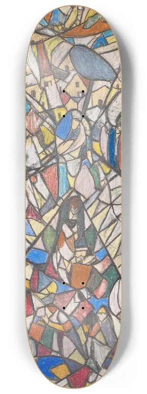 Adolf Hlzel - Lesende (Glasfensterentwurf) 8.25 inch art skate deck