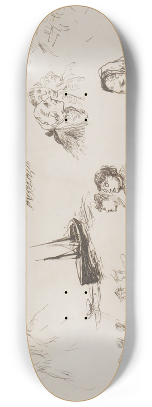 Marius Bauer - Figuurstudies en een zeilschip 8.25 inch art skate deck