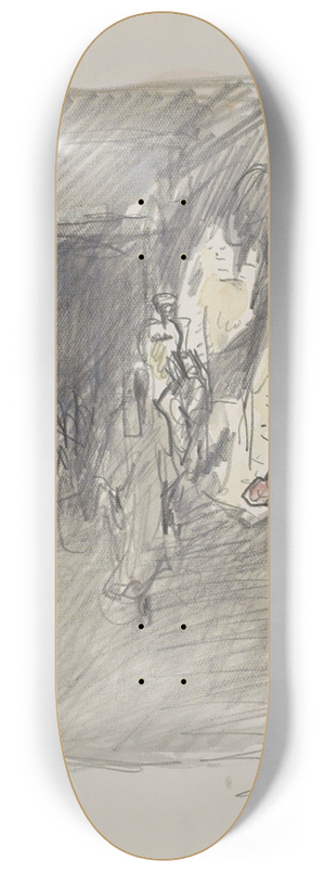 Marius Bauer - Overdekte straat met figuren 8.25 inch art skate deck