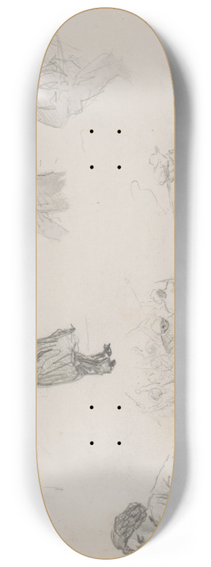 Marius Bauer - Studieblad, onder andere met vechtende troepen 8.25 inch art skate deck