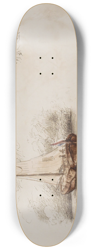 Marius Bauer - Zeilschip en ruiter met koets 8.25 inch art skate deck