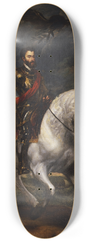Anthony van Dyck - Equestrian portrait of the Emperor Charles V 8.25 inch art skate deck