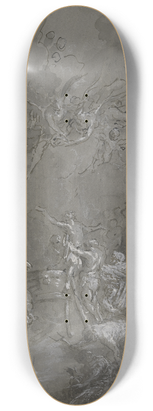 Martin Johann Schmidt - Martyrium des Heiligen Veit, der nackte Heilige, von Folterknechten umgeben, am lkessel, in der Luft Engel mit der Mrtyrerkrone 8.25 inch art skate deck