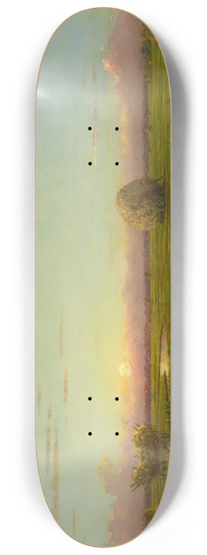 Martin Johnson Heade - Sunset Over Newburyport Meadows 8.25 inch art skate deck