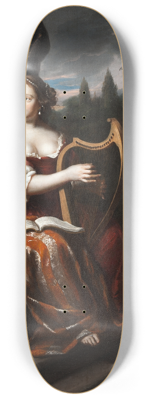 Martin Mytens - A Lady Playing the Harp 8.25 inch art skate deck