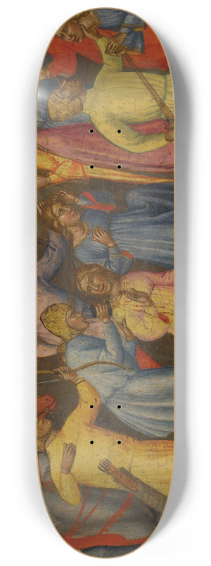 Martino Di Bartolomeo Di Biagio - The Martyrdom of Saint Ursula  a predella 8.25 inch art skate deck