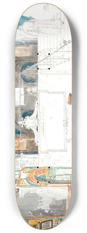 Martinus Rrbye - Det indre af klostret S. Benedetto i Subiaco 8.25 inch art skate deck