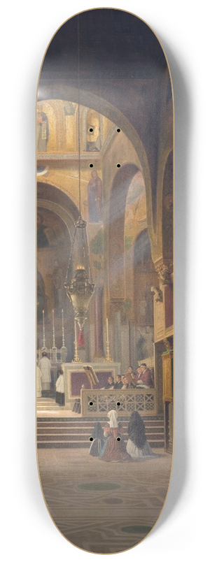 Martinus Rrbye - Interior of the Capella Palatina in Palermo, Italy 8.25 inch art skate deck
