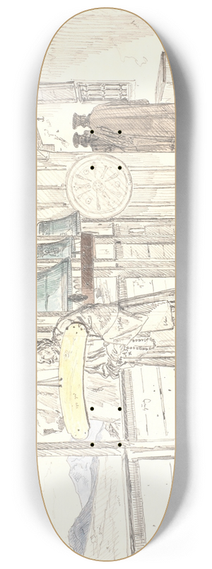 Martinus Rrbye - Klostersvalegang med klokker 8.25 inch art skate deck