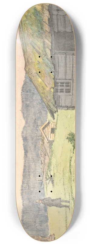 Martinus Rrbye - Landskab med bondegrde 8.25 inch art skate deck