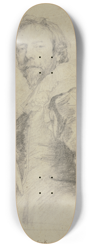 Anthony van Dyck - Portrait of Adam de Coster 8.25 inch art skate deck