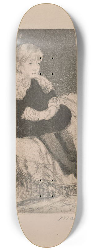 Mary Cassatt - Mlle Luquet seated on a couch 8.25 inch art skate deck