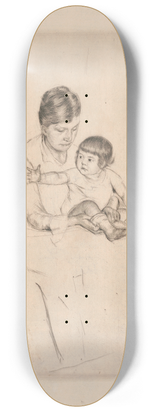 Mary Cassatt - The stocking 8.25 inch art skate deck