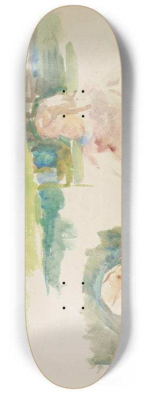 Mary Cassatt - tude de paysage  la rivire et denfants 8.25 inch art skate deck