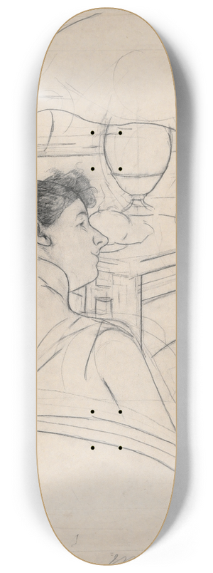 Mary Cassatt - Woman andLamp 8.25 inch art skate deck
