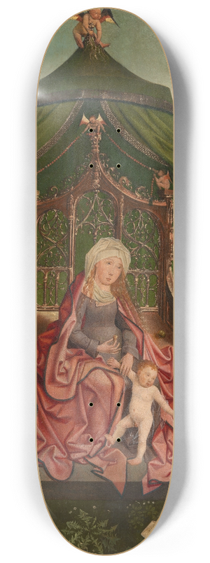 Master of the Antwerp Triptych of Maria - Madonna Enthroned 8.25 inch art skate deck
