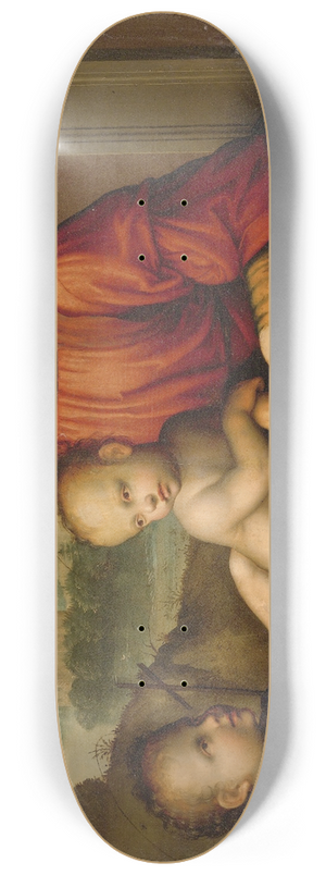 Master of the Scandicci Lamentation - Madonna And Child With The Infant Saint John The Baptist 8.25 inch art skate deck