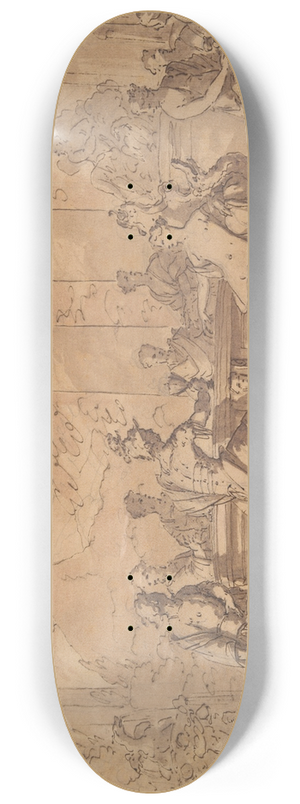 Mattheus Terwesten - The Banquet of Aeneas andDido 8.25 inch art skate deck