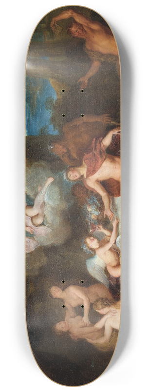 Antoine Coypel - The Alliance of Bacchus and Cupid 8.25 inch art skate deck