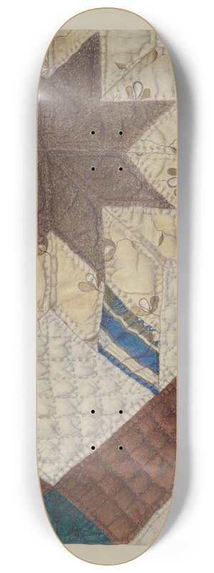 Maud M. Holme - Double Star Patchwork Quilt 8.25 inch art skate deck