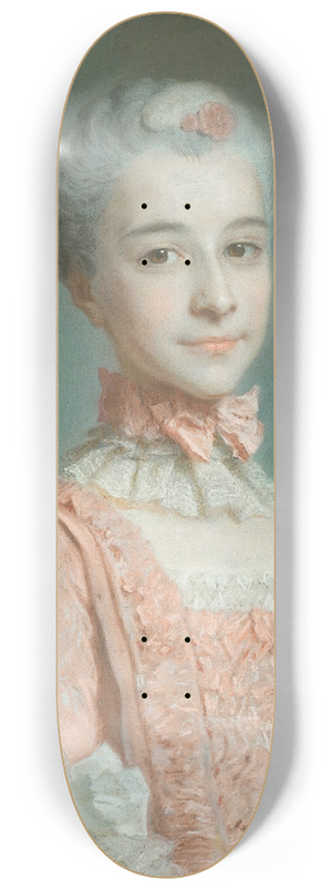 Maurice-Quentin de La Tour - Portrait of a lady wearing a pink dress 8.25 inch art skate deck