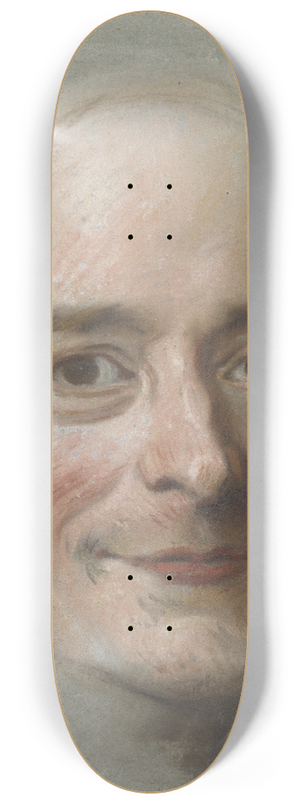 Maurice-Quentin de La Tour - Portrait of Voltaire 8.25 inch art skate deck